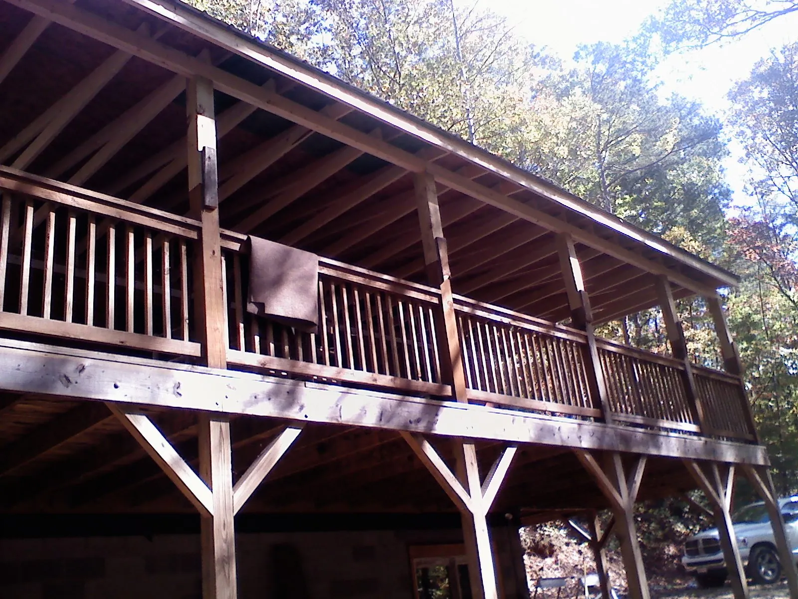 Timber framing under a new elevated porch and deck — Roof Leak Repair in Orlando by Roofing Brothers